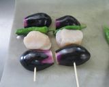 ヘタ紫ナスの串焼き風酒蒸し作り方2写真