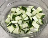 副菜♡作り置き♡ズッキーニの梅おかか和え作り方1写真