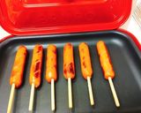 フランクフルトの焼きそば肉巻き作り方1写真