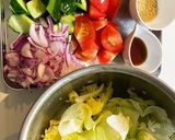 レタスのごまマヨサラダ作り方1写真