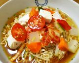 豆腐＆キムチ＆ピクルスの冷やしラーメン作り方4写真
