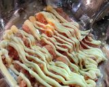 マヨネーズでコク！明太子とイカのパスタ作り方3写真
