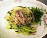 胡麻油香るサバ缶と香味野菜のそうめん作り方2写真
