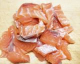 生サーモンと炒めネギの丼ぶり作り方3写真