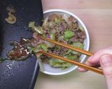 ポン酢で牛レタス丼作り方8写真