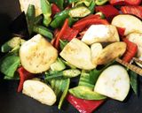 豚肉と夏野菜の味噌酢いため作り方4写真