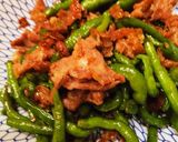 紐唐辛子と肉の甘辛炒め作り方5写真