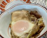 簡単★すき焼きリメイク白菜の巣ごもり卵丼作り方7写真