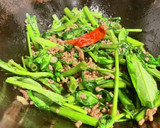 挽き肉と空芯菜のオイスターソース炒め作り方6写真