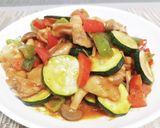 超簡単！夏野菜と豚肉のオーロラソース炒め作り方8写真