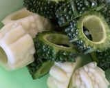 苦味和らぐお酒がすすむ！ゴーヤの肉詰め天作り方1写真