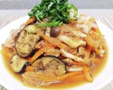 超簡単！ナスとしめじと豚バラのみぞれ炒め作り方8写真