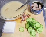 鯖缶で冷や汁素麺 PFCメニュー作り方1写真