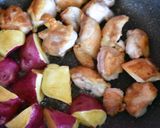 さつま芋と鶏もも肉のマスタード焼き作り方4写真