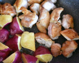 さつま芋と鶏もも肉のマスタード焼き作り方4写真