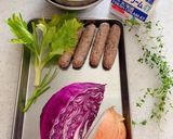 紫キャベツとソーセージ白インゲンの煮込み作り方1写真