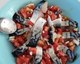 レンジで1発！塩さばのトマト煮込み作り方3写真