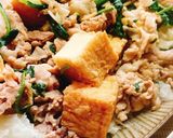 生姜香る♪豚コマと厚揚げとネギの味噌炒め作り方7写真