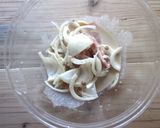 mベーコンと玉ねぎの味噌クリームうどん作り方1写真