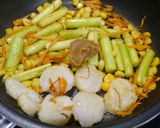 ホタテとアスパラコーンの味噌バターソテー作り方7写真