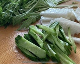 シャキシャキ♪水菜と長芋の和風サラダ作り方1写真