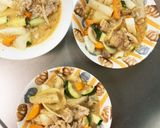 肉味噌うどん炒め味豚こま大根青椒肉絲風作り方15写真
