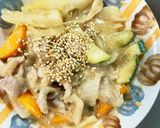 肉味噌うどん炒め味豚こま大根青椒肉絲風作り方17写真