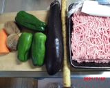 ピーマンとナスの肉づめと野菜の天ぷら作り方1写真