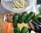 ピーマンとナスの肉づめと野菜の天ぷら作り方2写真