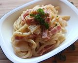 mベーコンと玉ねぎの味噌クリームうどん作り方5写真
