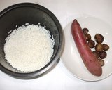 甘栗さつま芋炊き込みご飯♪簡単脾腎食養生作り方1写真