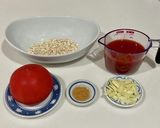 トマト1個分使ったオートミールリゾット作り方1写真