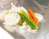 タラのオリーブオイル・バジル味の包み焼き作り方3写真