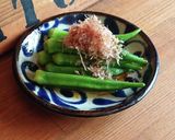 おうち居酒屋★オクラの麺つゆバター作り方4写真