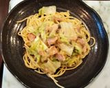白菜とベーコンの和風クリームパスタ作り方4写真
