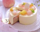 桃とほうじ茶のムースケーキ作り方28写真