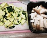 ズッキーニとエリンギの蟹トマトソース和え作り方1写真