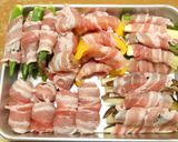 ホットプレート★野菜の肉巻き焼き肉作り方5写真
