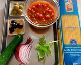 サルサソースで冷製パスタ作り方1写真