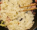 ベーコンとネギの焼き素麺作り方7写真