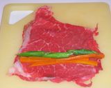 牛肉切り落とし☆巻き巻きステーキ作り方2写真