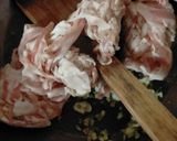 つるむらさきと半白きゅうりの肉炒め作り方3写真