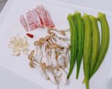 ☆オクラとベーコン、きのこのパスタ☆作り方1写真