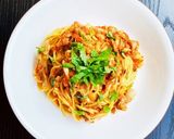 ツナときのこのトマトソースパスタ作り方7写真
