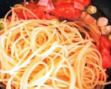 オクラとベーコンのトマトパスタ 作り方4写真