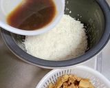 お雑煮のお出汁で甘めのかしわ飯作り方3写真