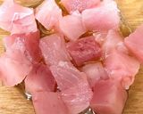 白だしで☆鮪と沢庵の漬け作り方2写真
