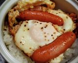 ソーセージ、ハムエッグ丼❨(@≧↺≦@)作り方2写真