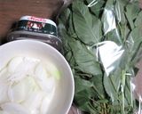 モロヘイヤとコンビーフのオイル炒め作り方1写真