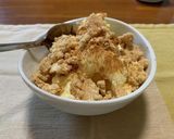 バニラアイスのクランブルのせ作り方3写真